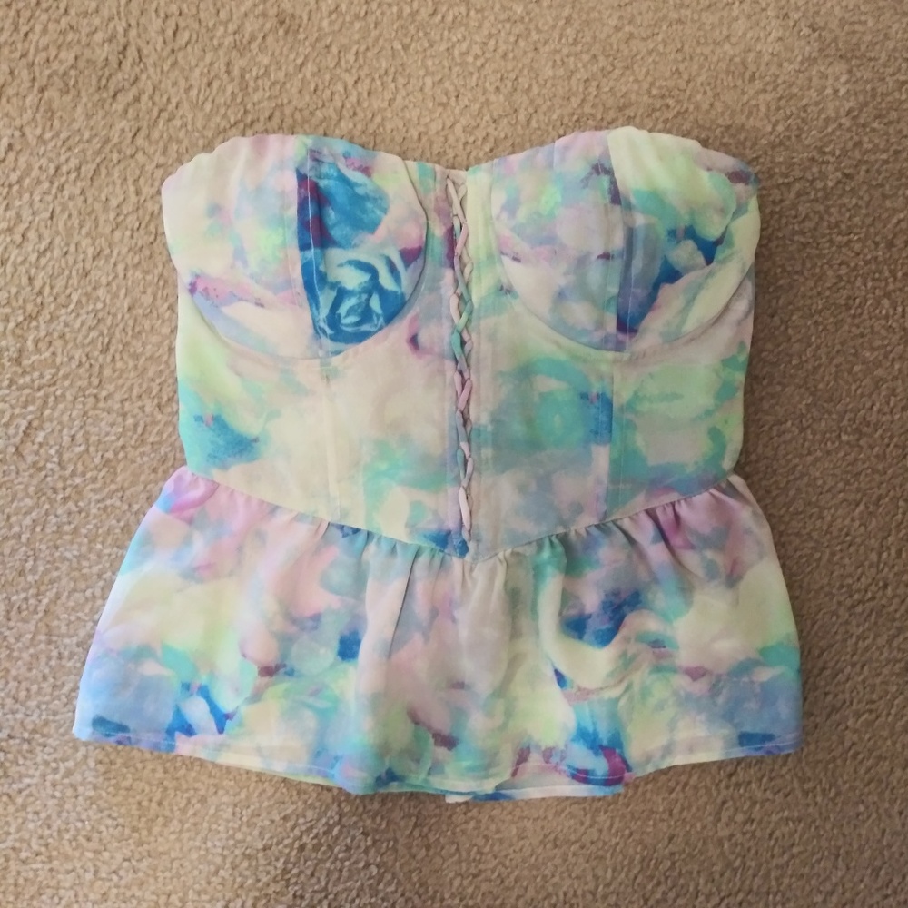 🔴5/$25 Pastel Strapless Blouse - True Freedom, M